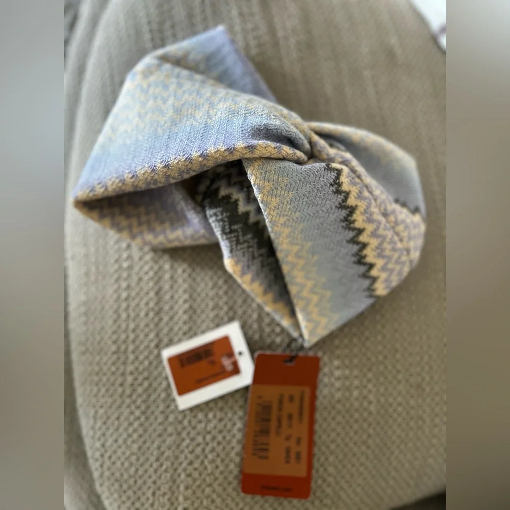 Missoni Zigzag Knit Head Scarf - Blue Multicolor - NWT - Picture 2 of 10